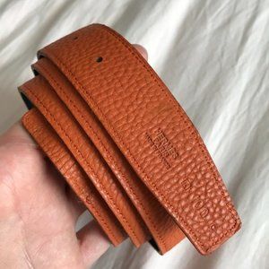 Orange Hermes leather belt